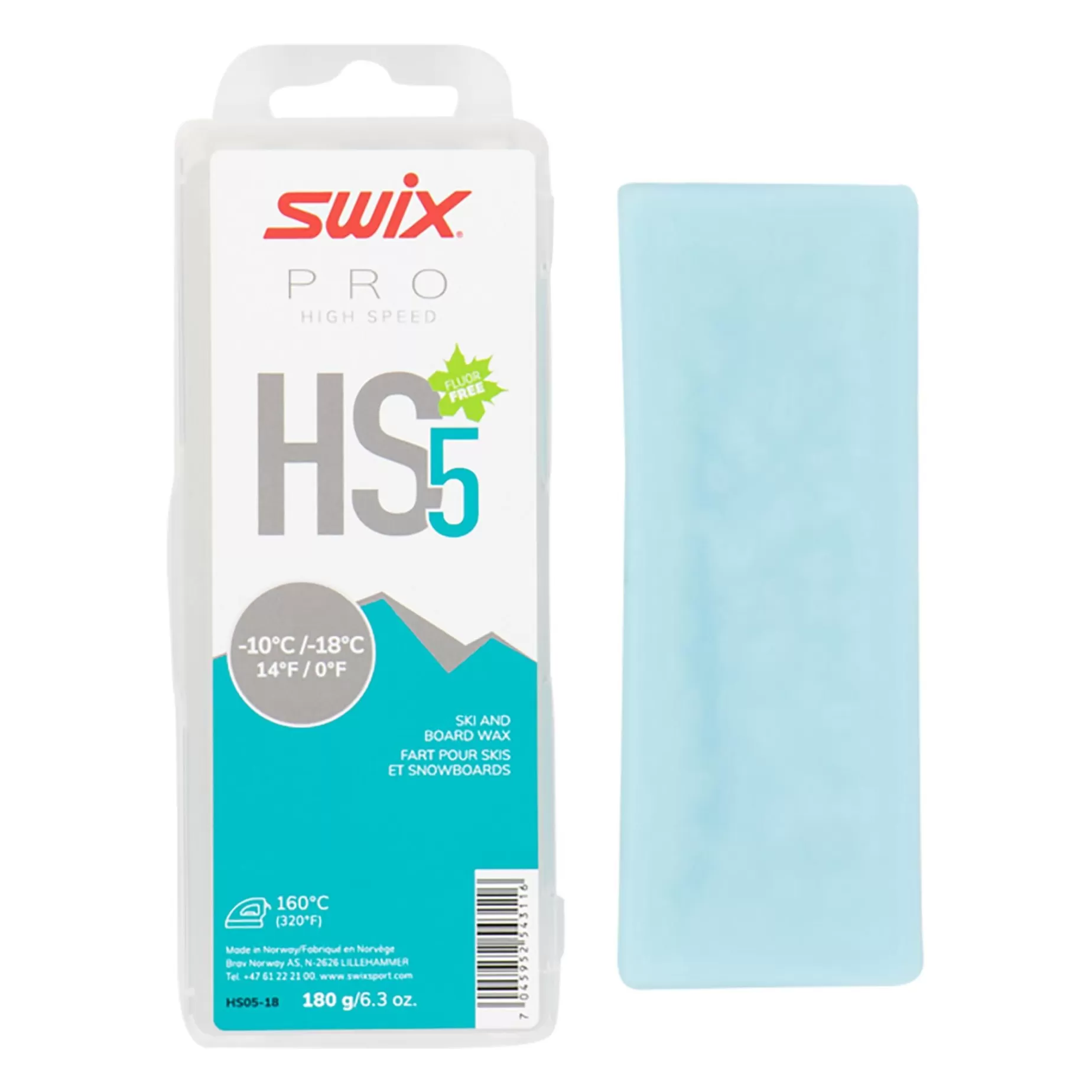 swix Valla<Glider Hs5 Turquoise, -10°C/-18°C, 180G 23/24, 180G Glidvalla