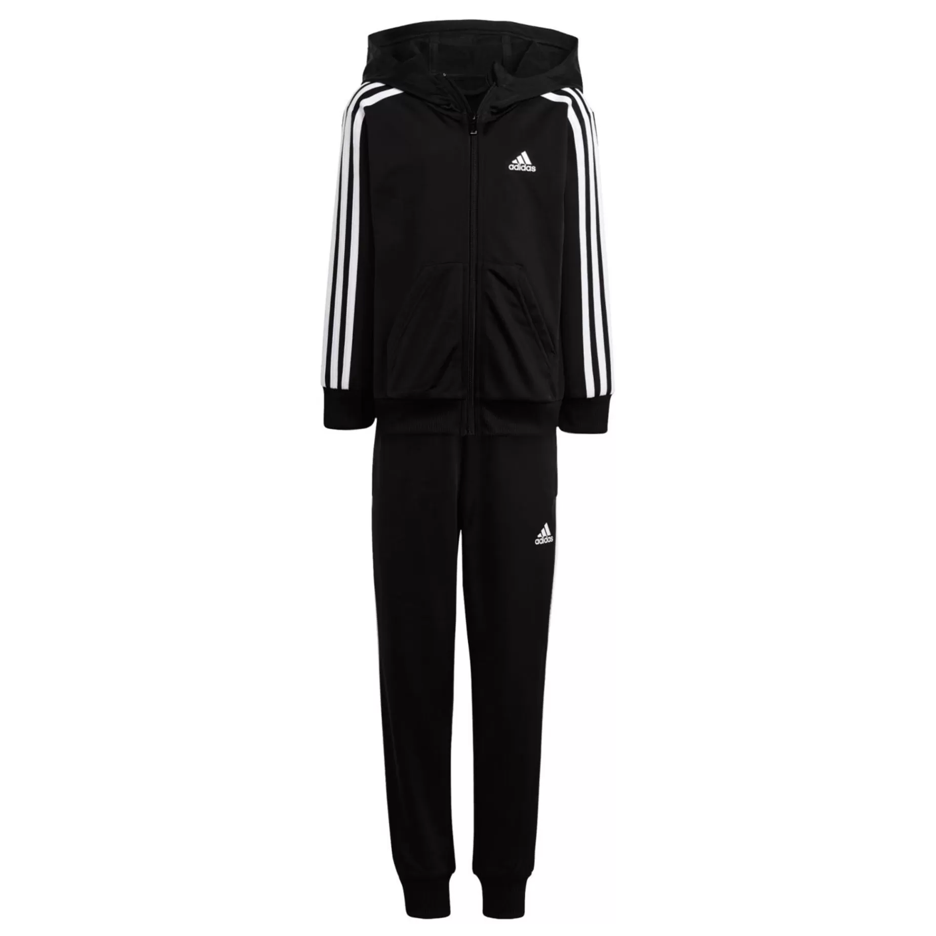 adidas Träningsset<Little Kids Essential 3-Stripes Shiny Tracksuit, Traningsoverall, Barn