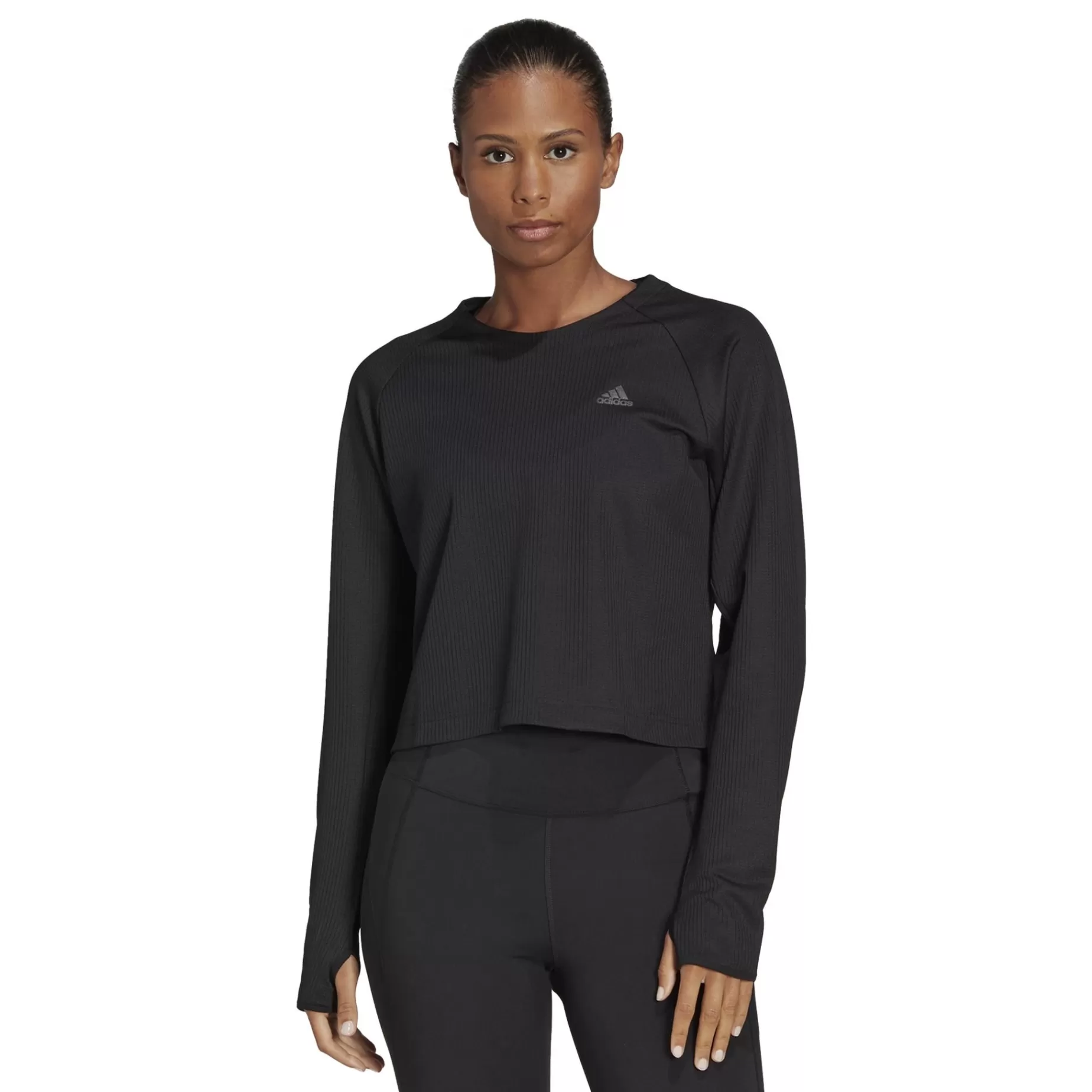 adidas Tröjor<Run Icons 3-Stripes Warm Long-Sleeve Top, Traningstroja Dam